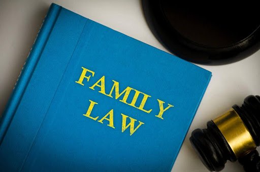 A gavel rests beside a book with a blue cover and the words “Family Law” in yellow print. A familiarity with family law is only one of the many things you should look for in a family attorney.